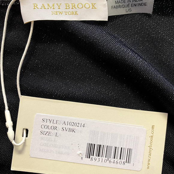 Ramy Brook Black and Silver Violeta One Shoulder Top - Picture 4 of 6